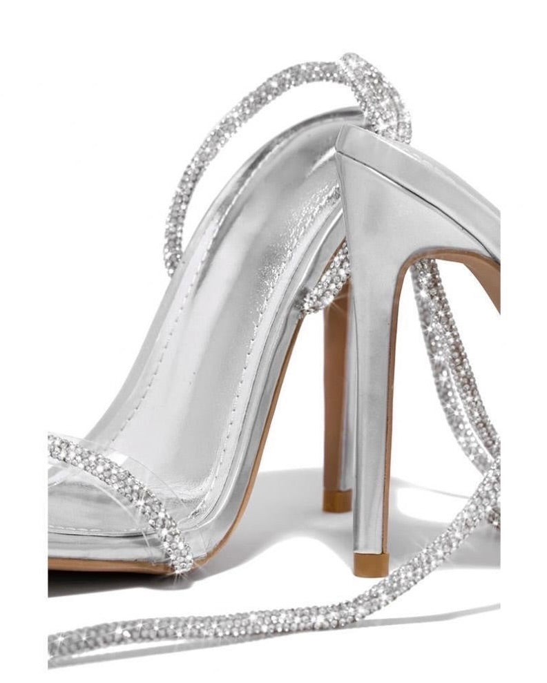 Damaris Sparkly High Heels Silver