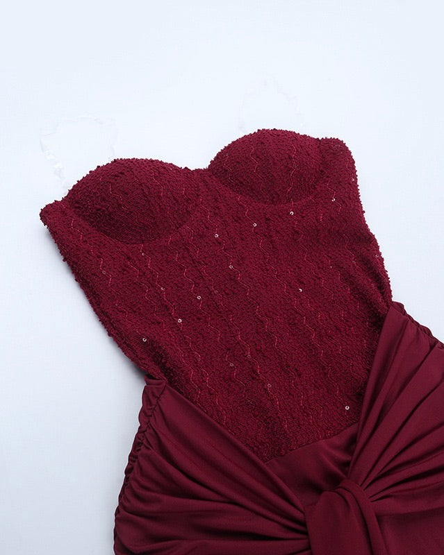 Temptress Corset Draped Maxi Gown