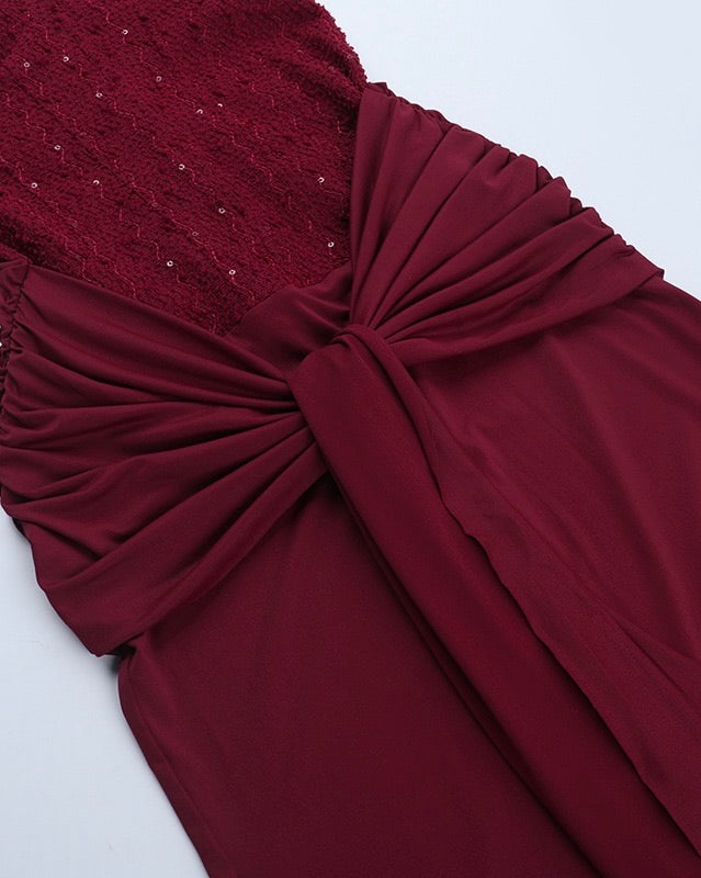 Temptress Corset Draped Maxi Gown