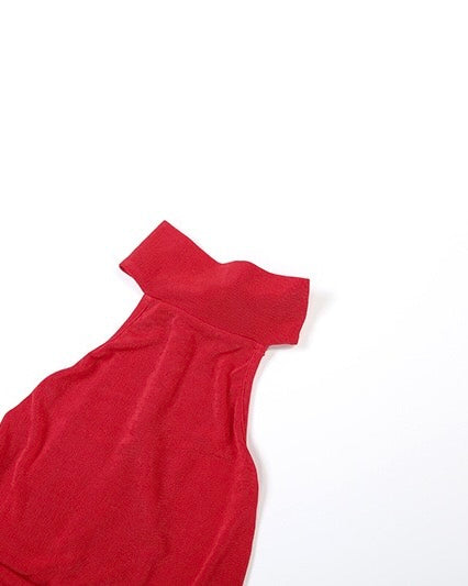 Seducta Velvet High-Neck Backless Maxi Gown