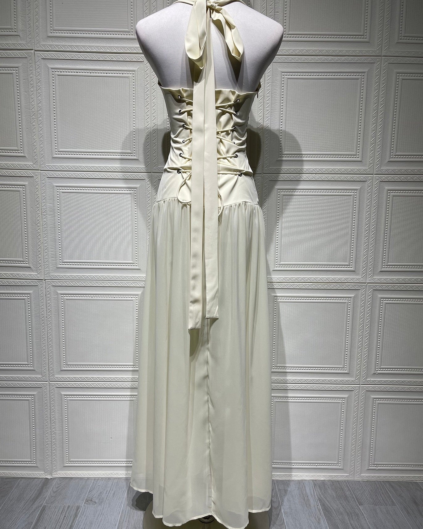 Lustra Star-Detail Halter Maxi Dress