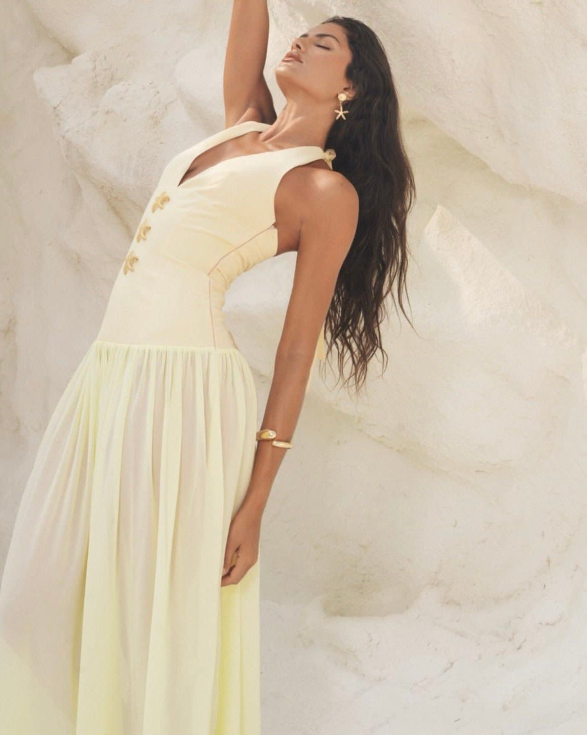 Lustra Star-Detail Halter Maxi Dress