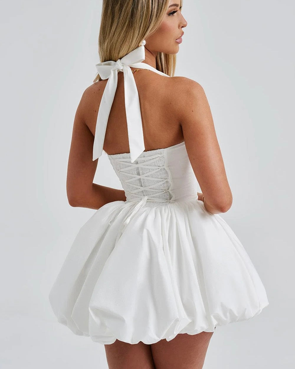 Opaline Organza Bubble Mini Dress