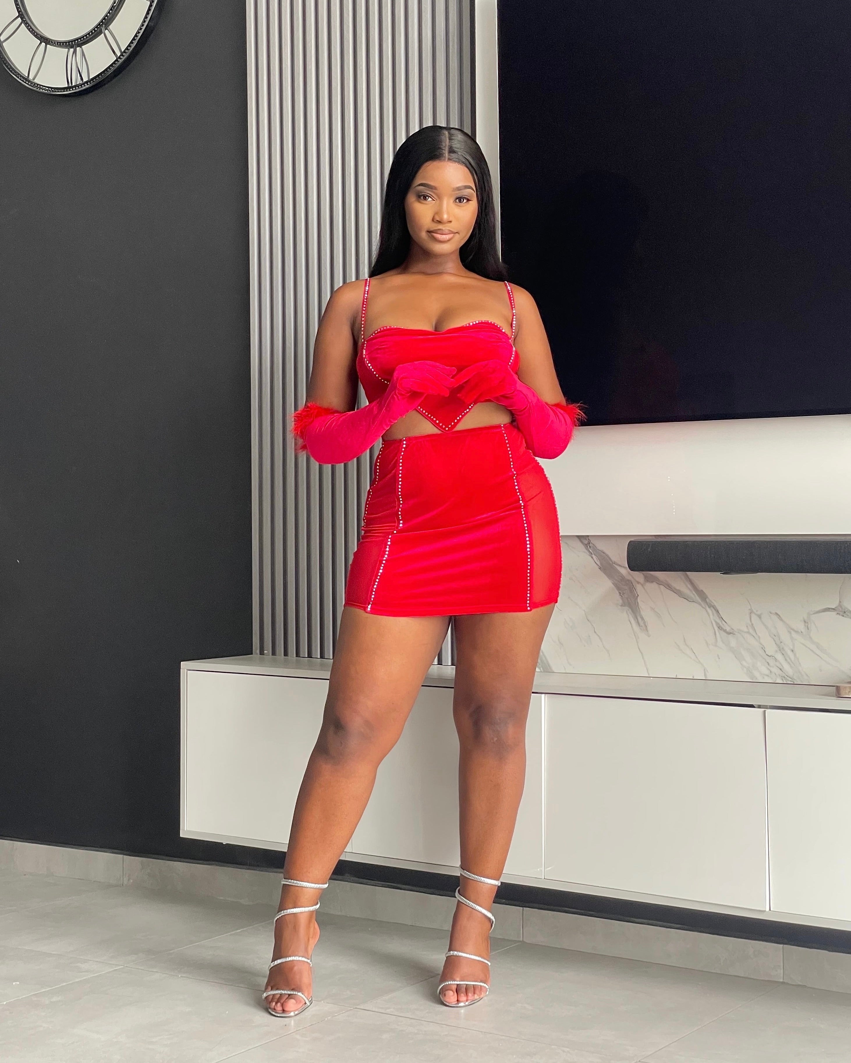 Constance Velvet Skirt Set