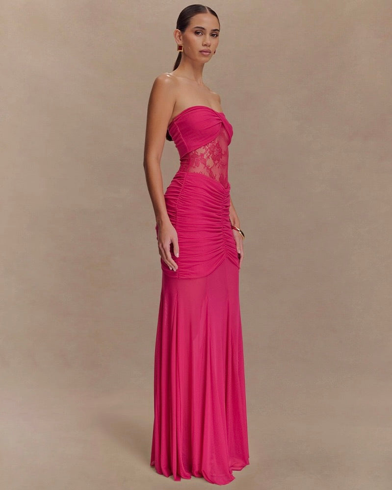 Delphine Lace Illusion Maxi