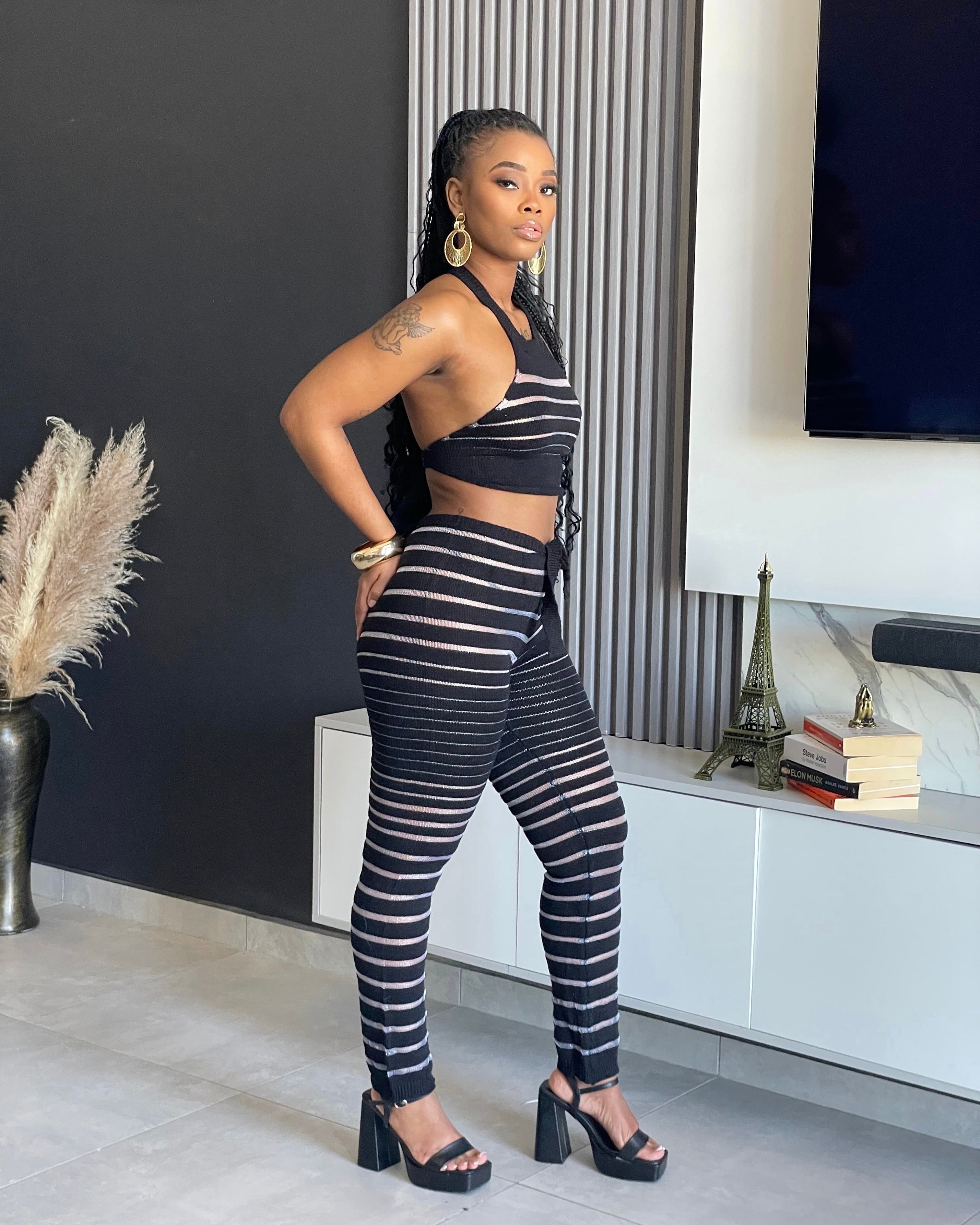 Reign Striped Pant Set
