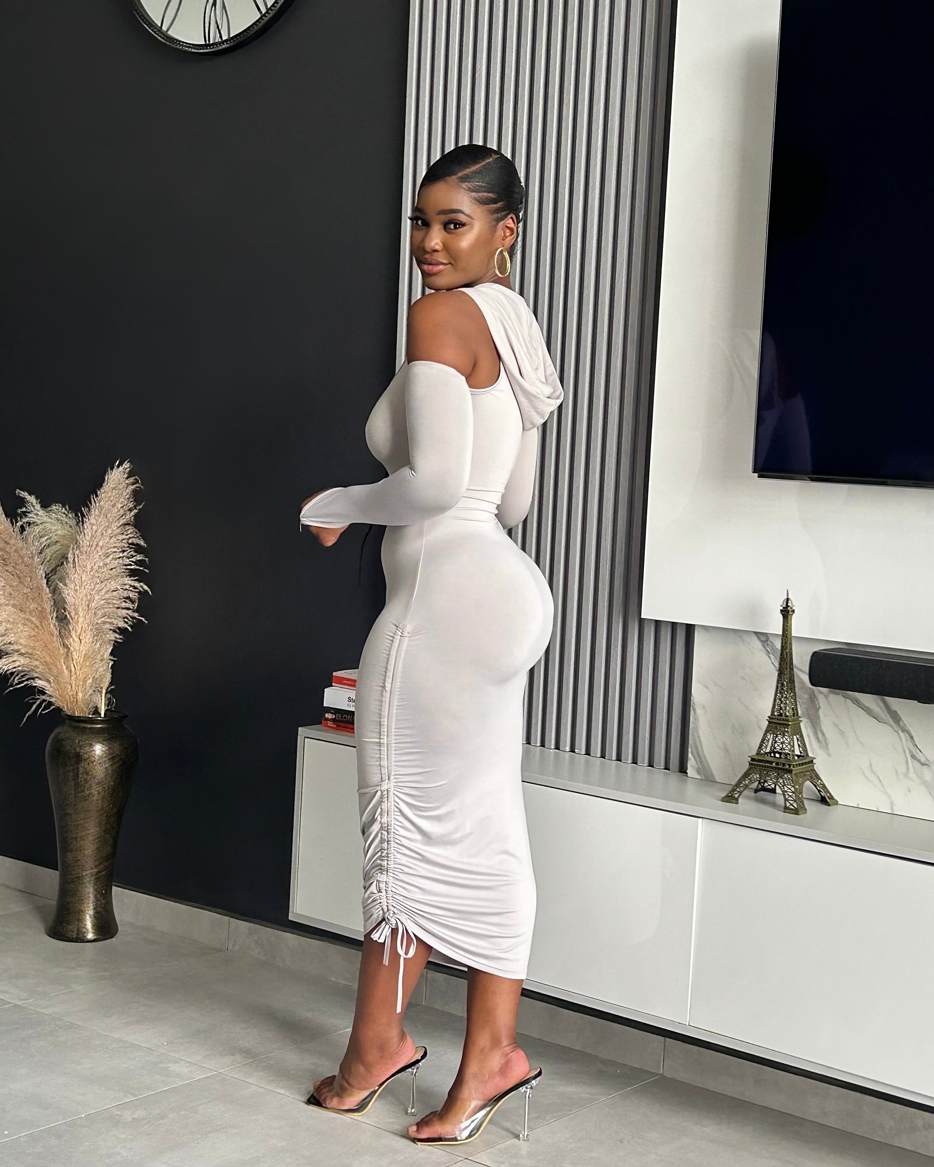 Aziza Ruched Midi Dress