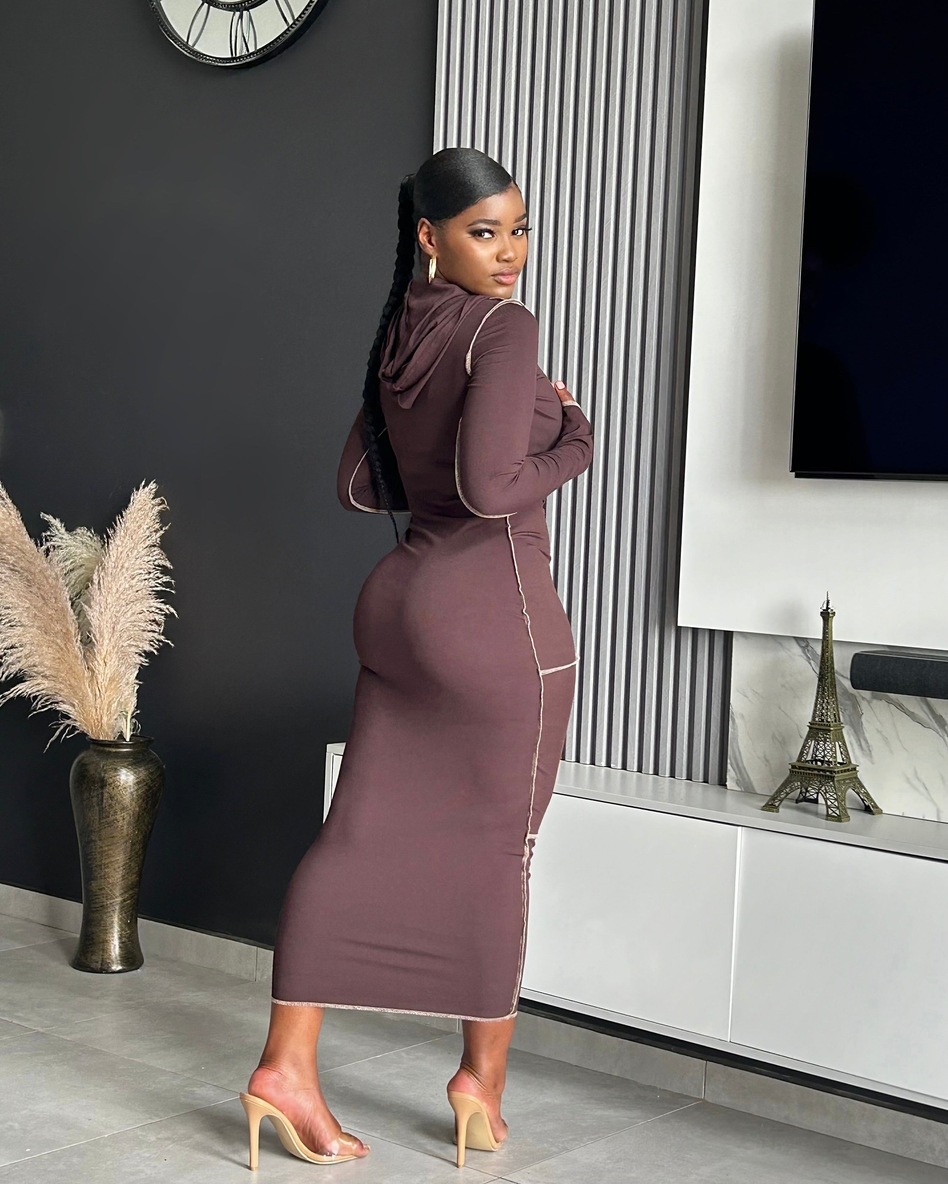 No Drama Hoodie Midi Dress