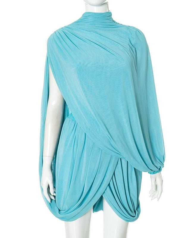 Viva Draped Chiffon Mini Dress