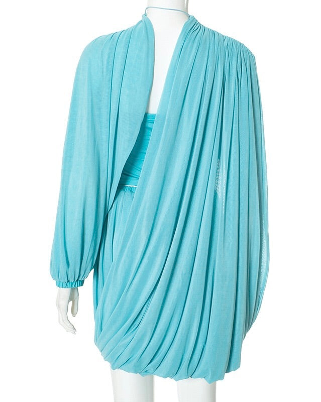 Viva Draped Chiffon Mini Dress