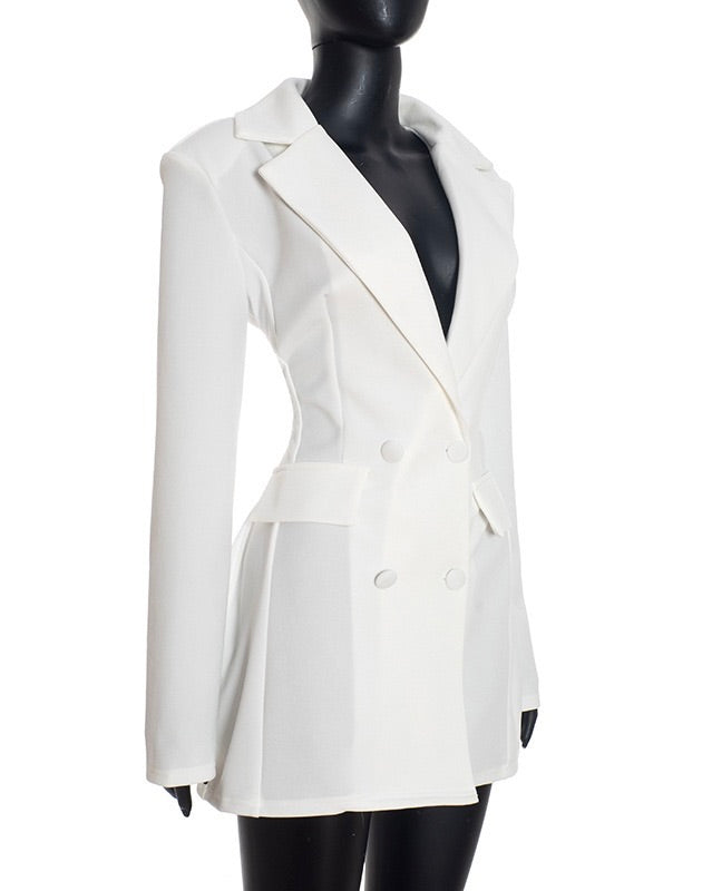 Elyndra Structured Blazer Mini Dress white