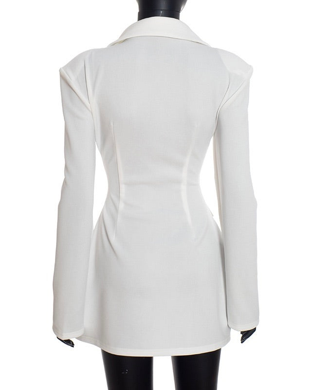 Elyndra Structured Blazer Mini Dress white