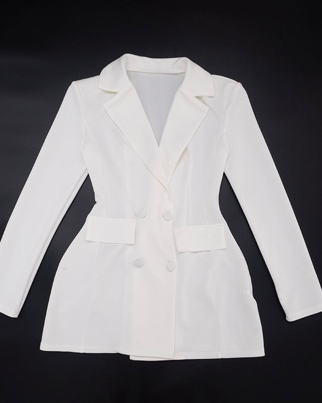 Elyndra Structured Blazer Mini Dress white