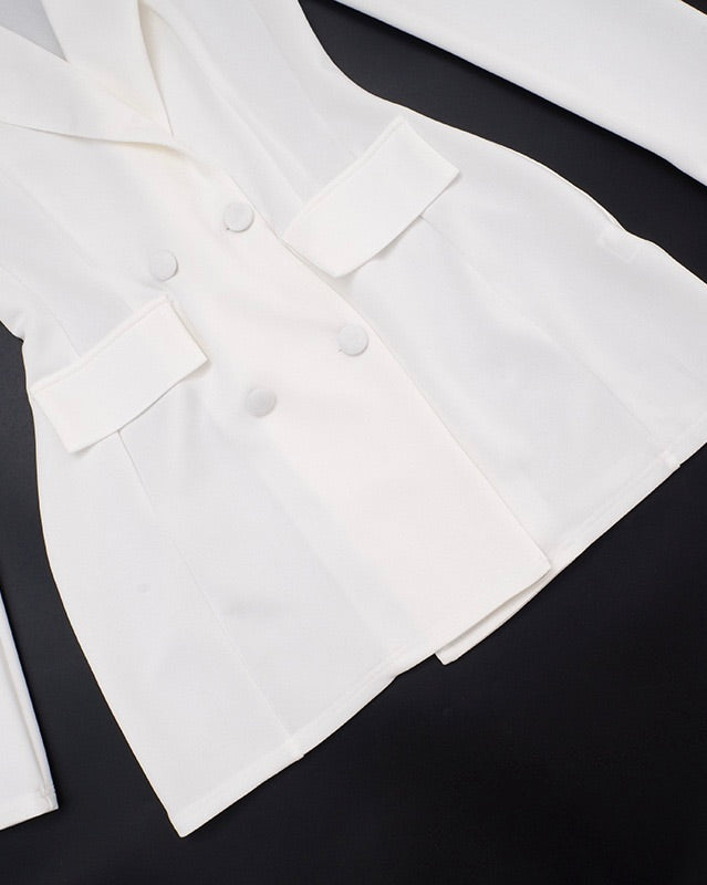 Elyndra Structured Blazer Mini Dress white