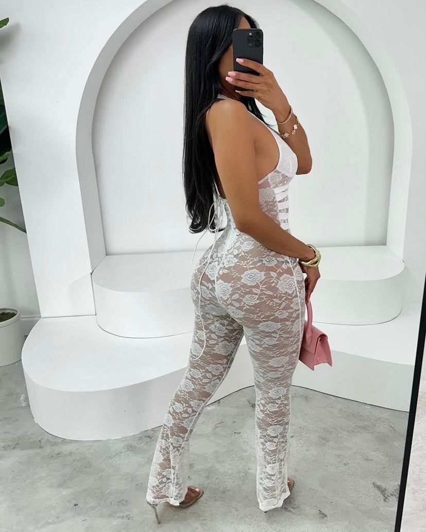 Deli Lace Jumpsuit White