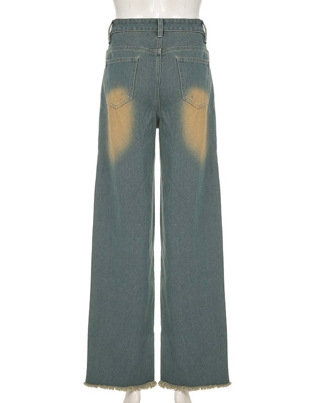 Rogue Wide-Leg Distressed Jeans