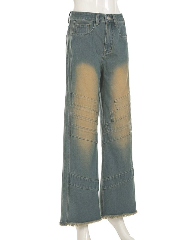 Rogue Wide-Leg Distressed Jeans