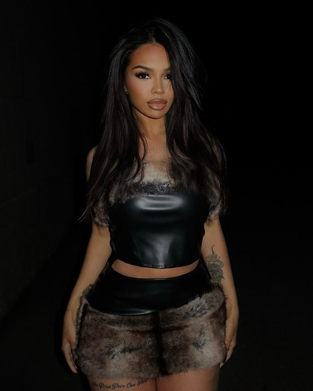 Aria Faux Fur Leather Set