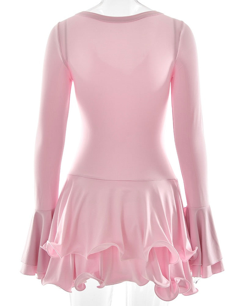 Mallory Blush Ruffle Mini Dress
