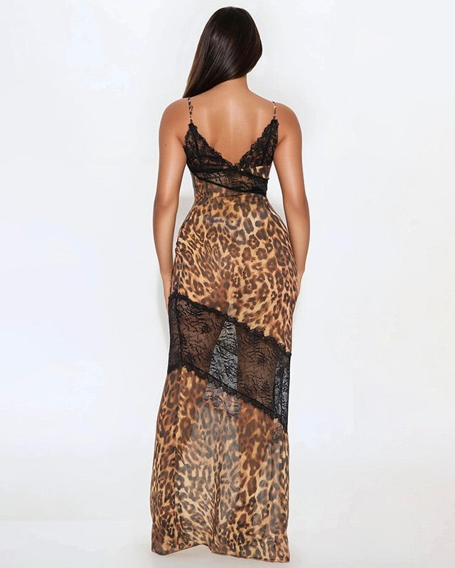 Vixen Leopard Lace Maxi Dress