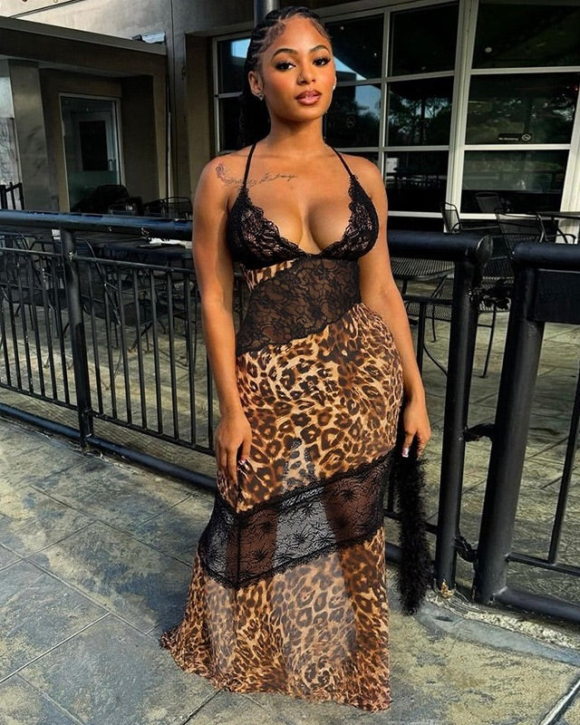 Vixen Leopard Lace Maxi Dress