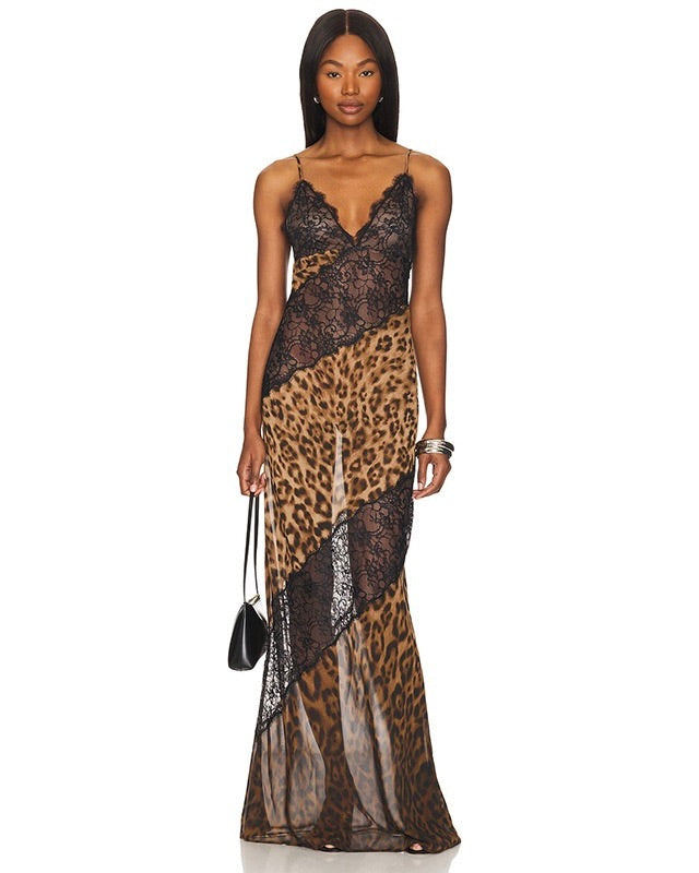 Vixen Leopard Lace Maxi Dress