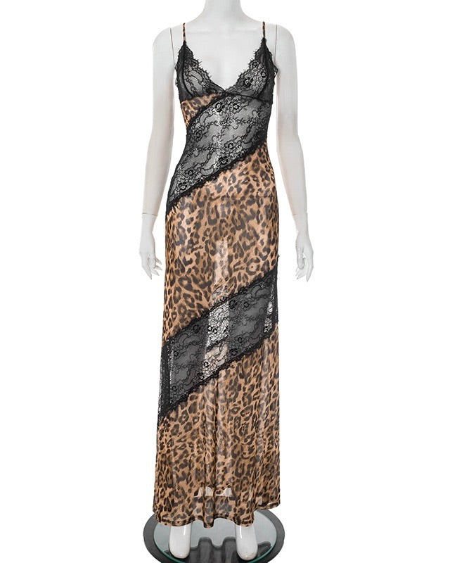 Vixen Leopard Lace Maxi Dress