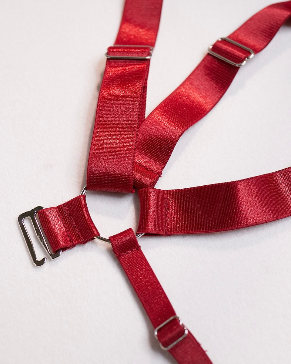 Sinful Red Strap Lingerie Bodysuit Red