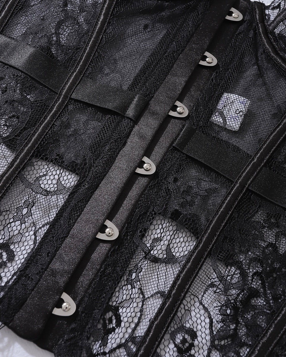 Julia Black Lace Corset Two-piece