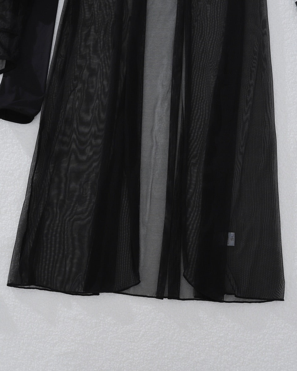 Natalie Black Sheer Robe Lingerie Set