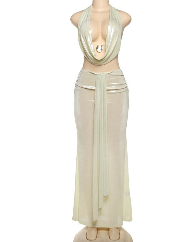 Lyla Metallic Skirt Set