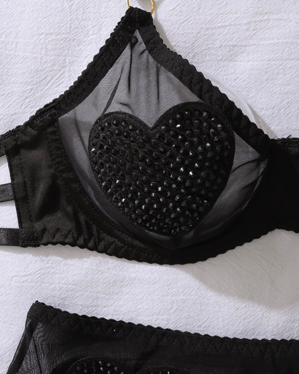 Bare Your Intentions Black Lace Lingerie Set