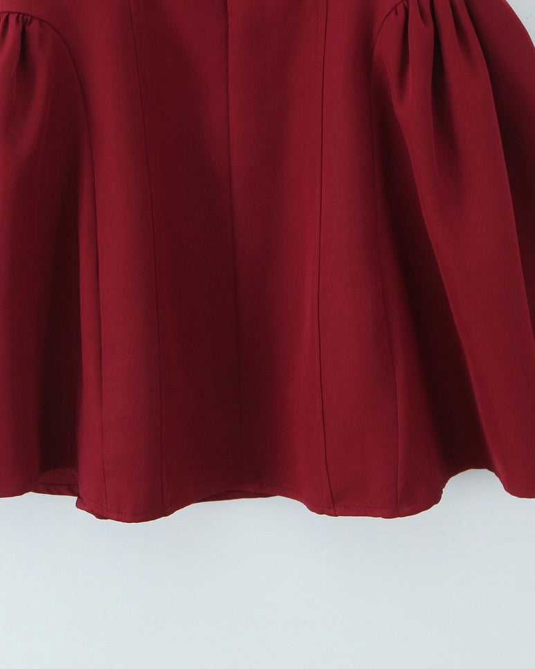 Reanna Burgundy Halter Skater Mini Dress