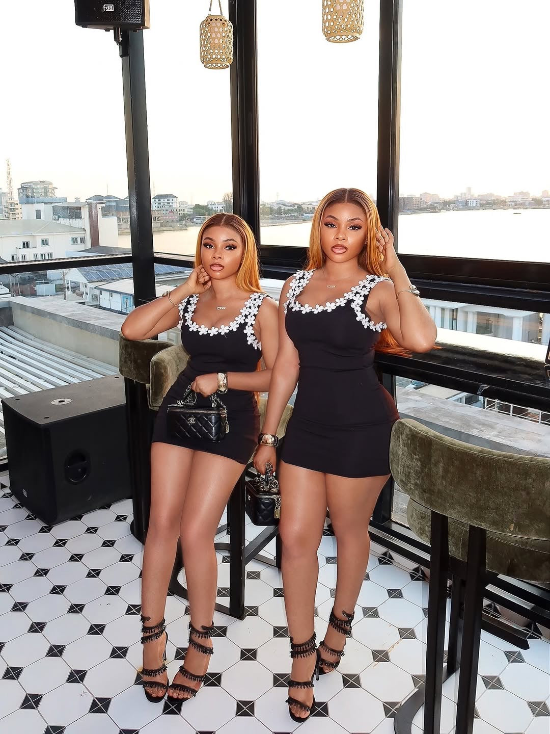 Makela Black Floral Trim Mini Dress