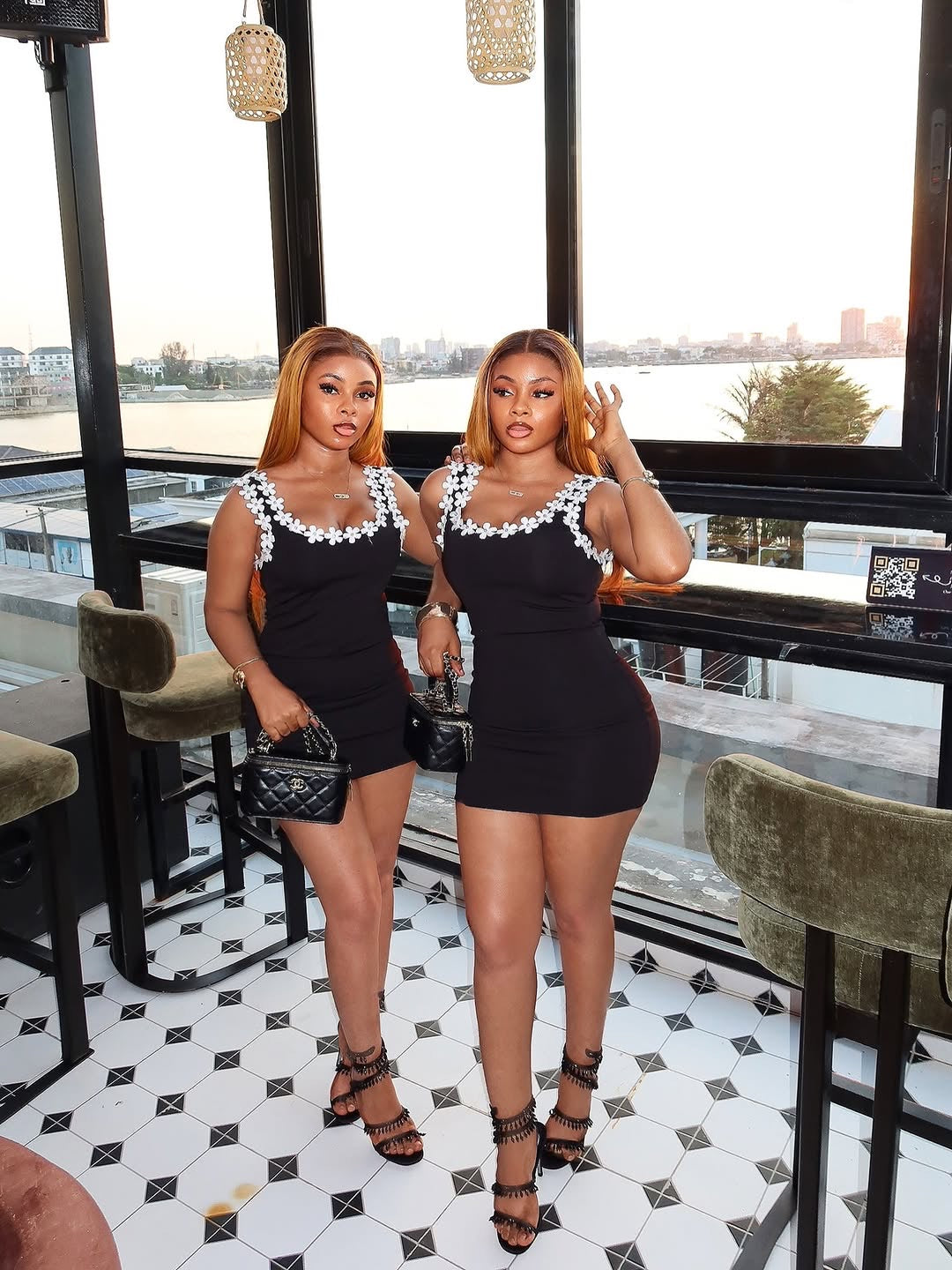 Makela Black Floral Trim Mini Dress