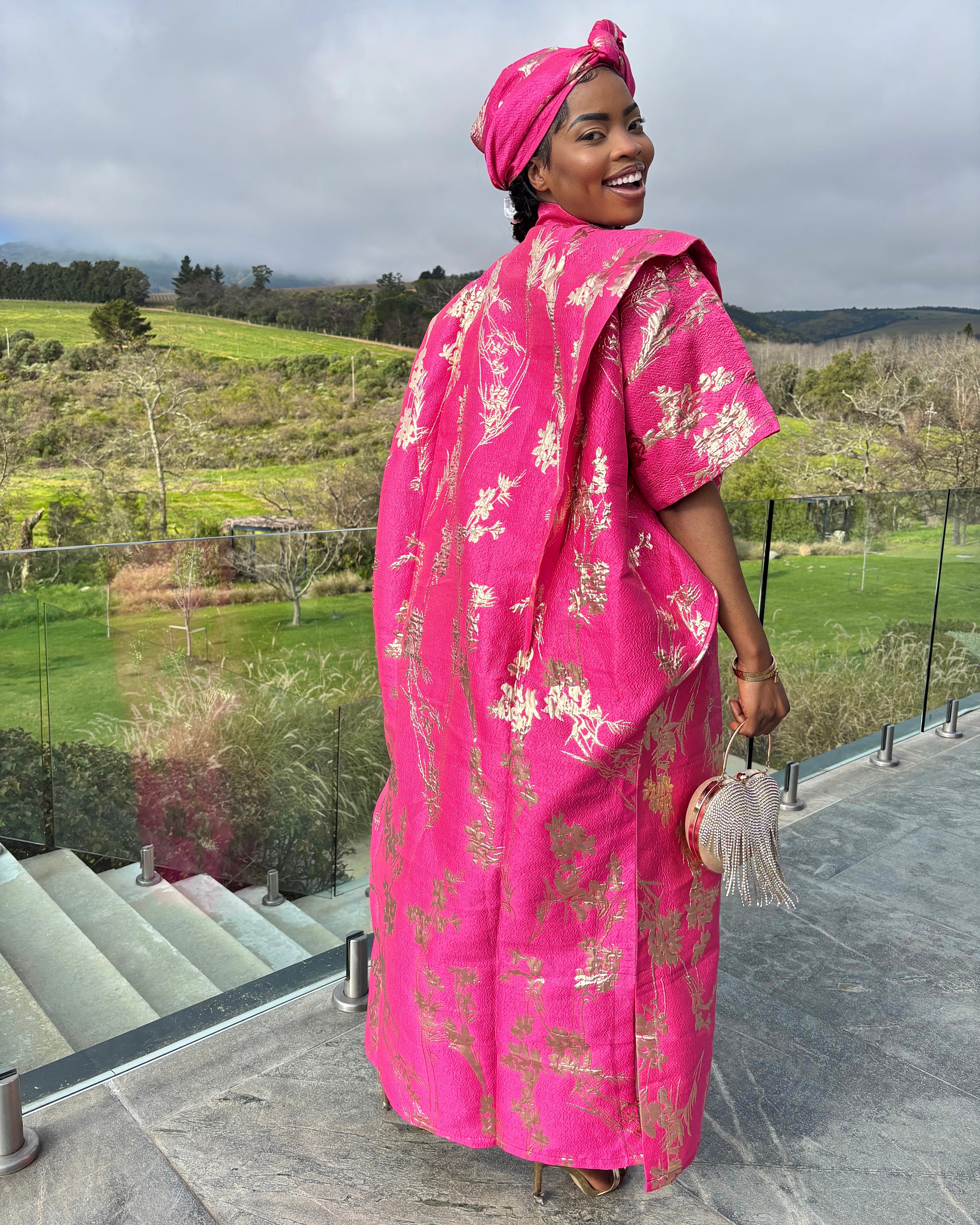 Hot Pink & Gold Floral Bubu