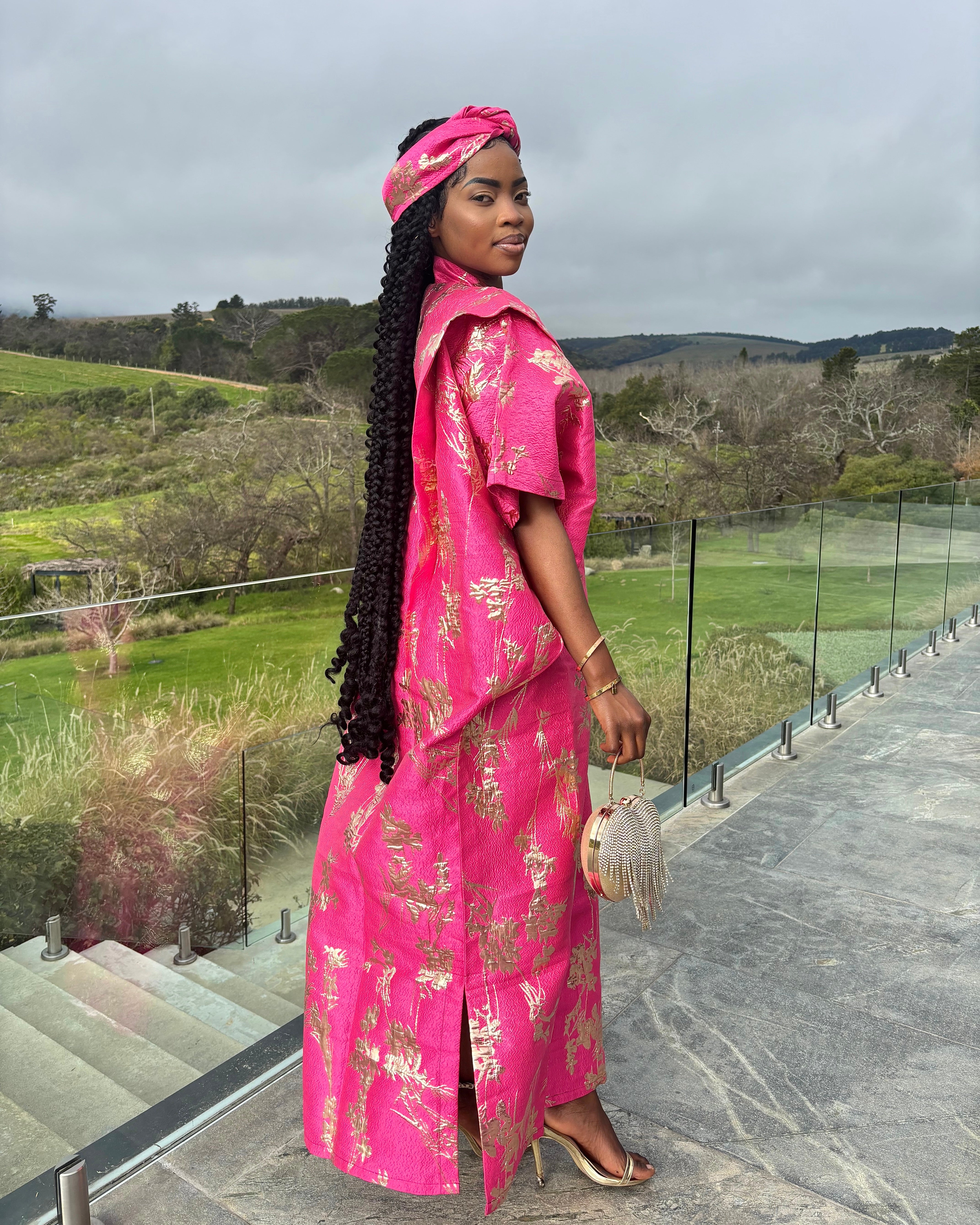 Hot Pink & Gold Floral Bubu