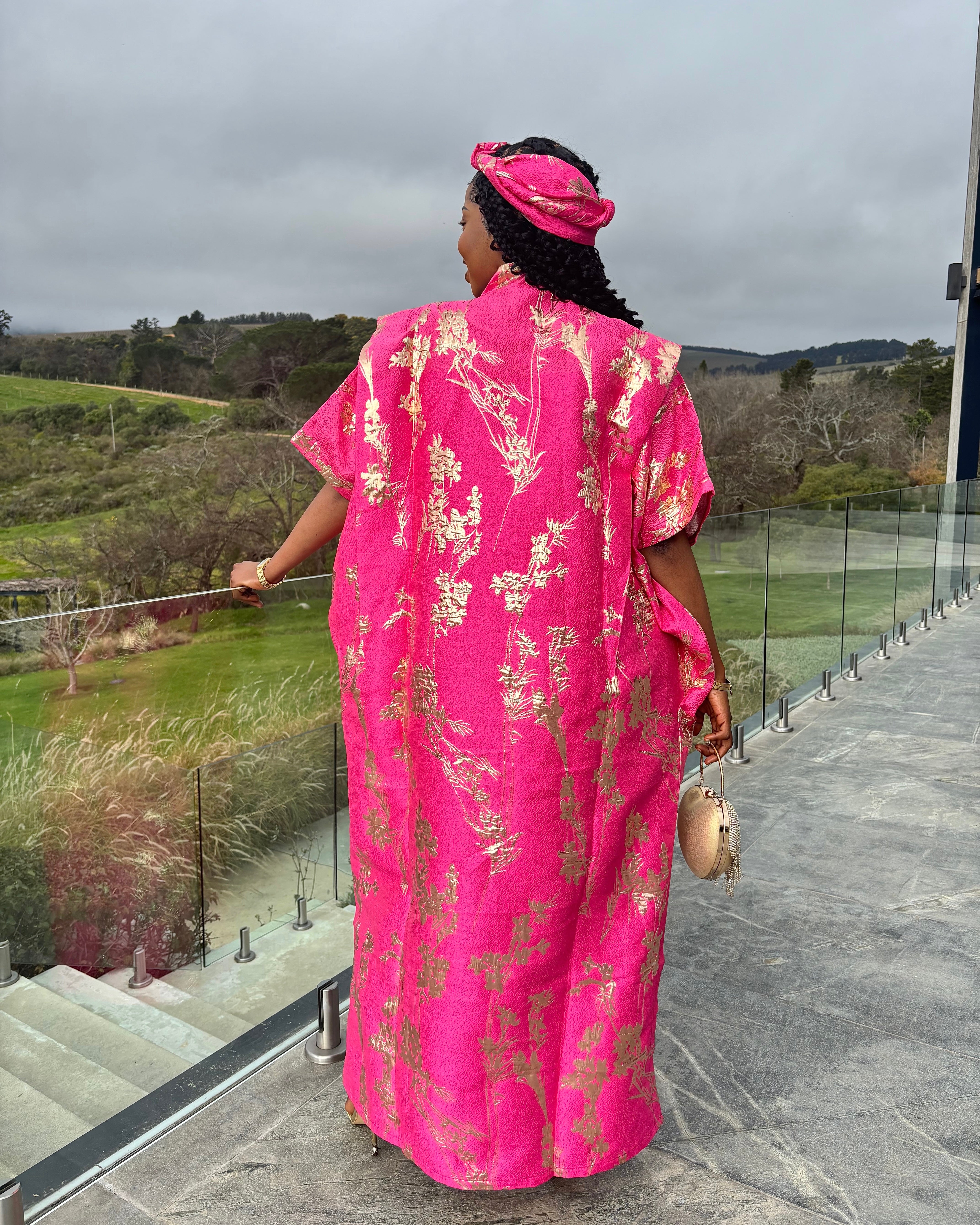 Hot Pink & Gold Floral Bubu