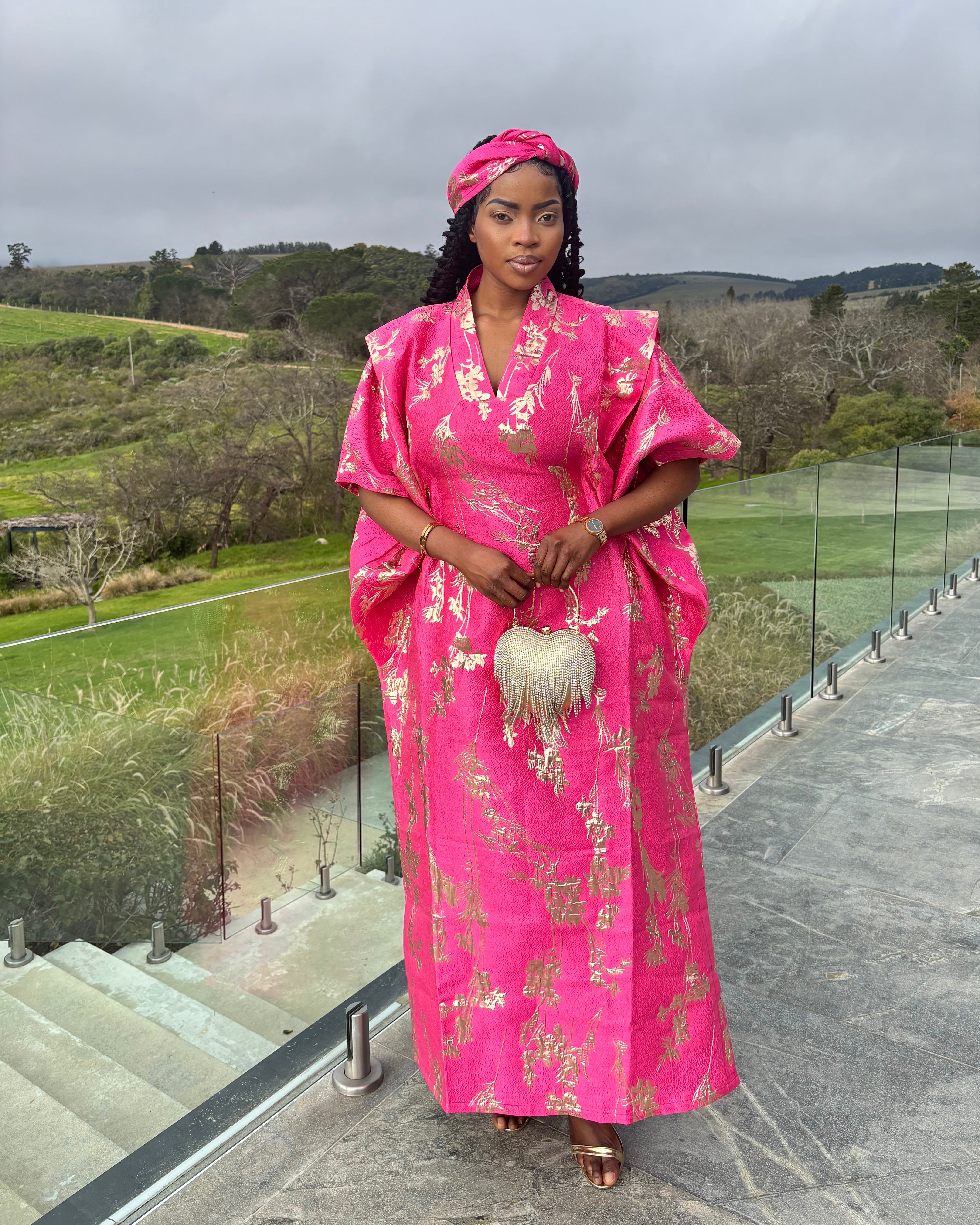 Hot Pink & Gold Floral Bubu