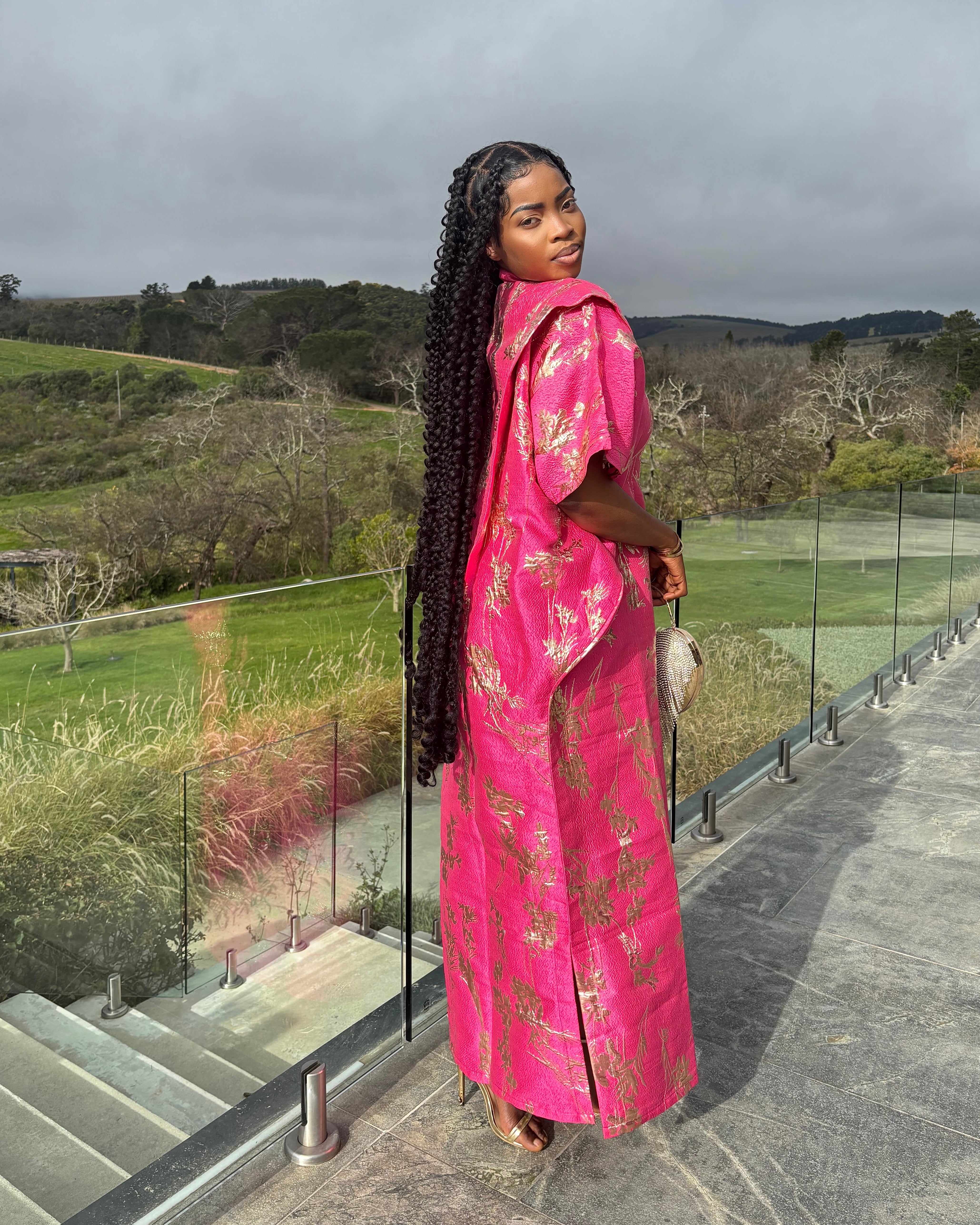 Hot Pink & Gold Floral Bubu