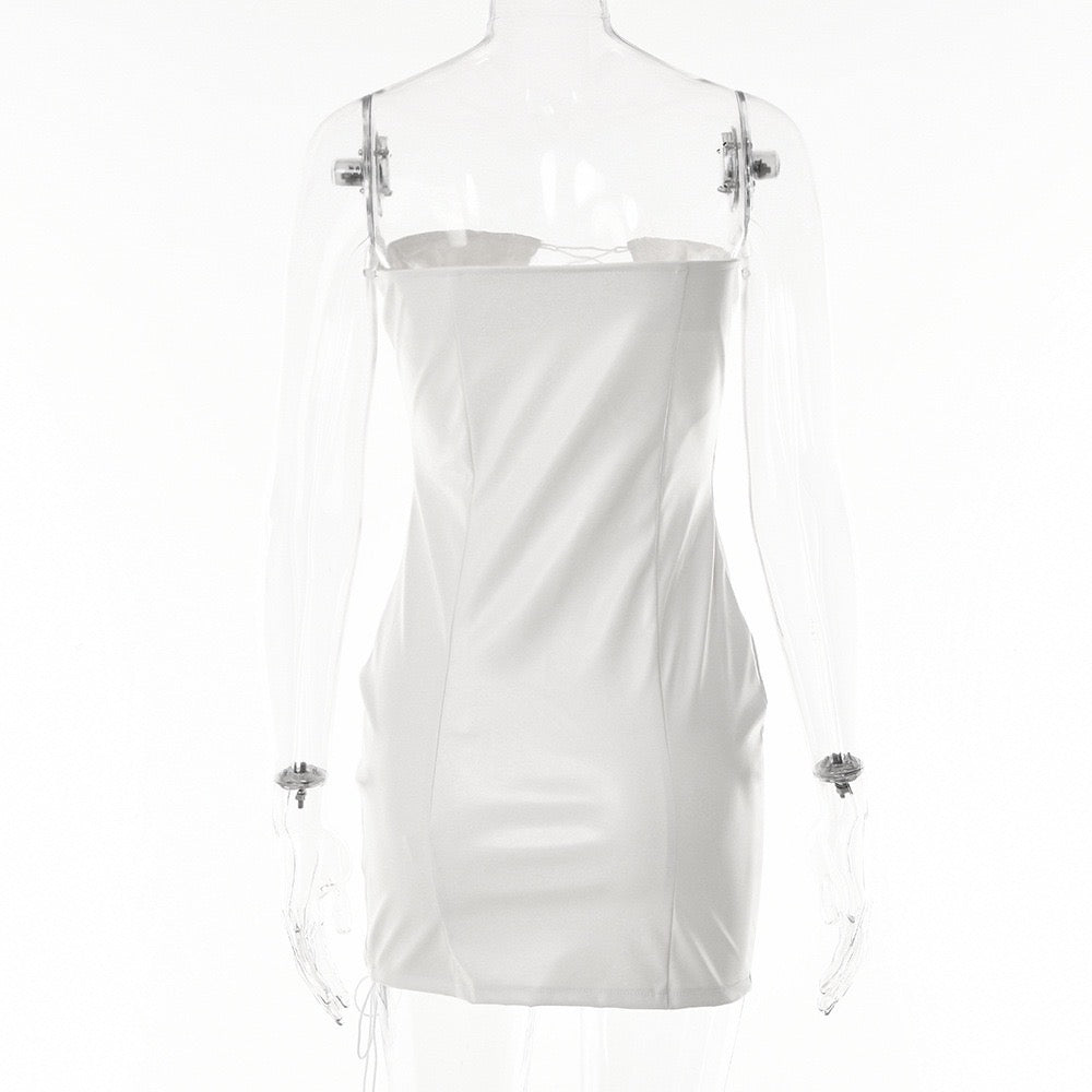 Truth Or Dare Mini Dress White - Veras closet