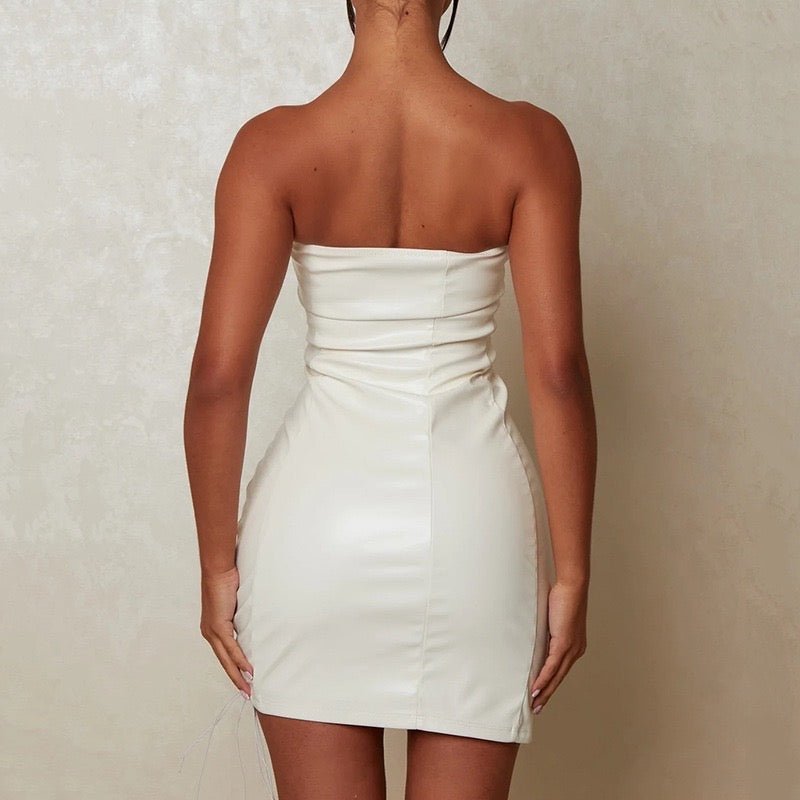 Truth Or Dare Mini Dress White - Veras closet