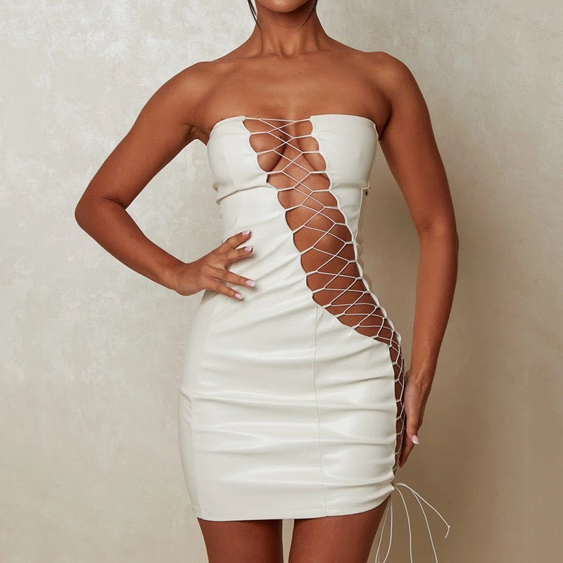 Truth Or Dare Mini Dress White - Veras closet